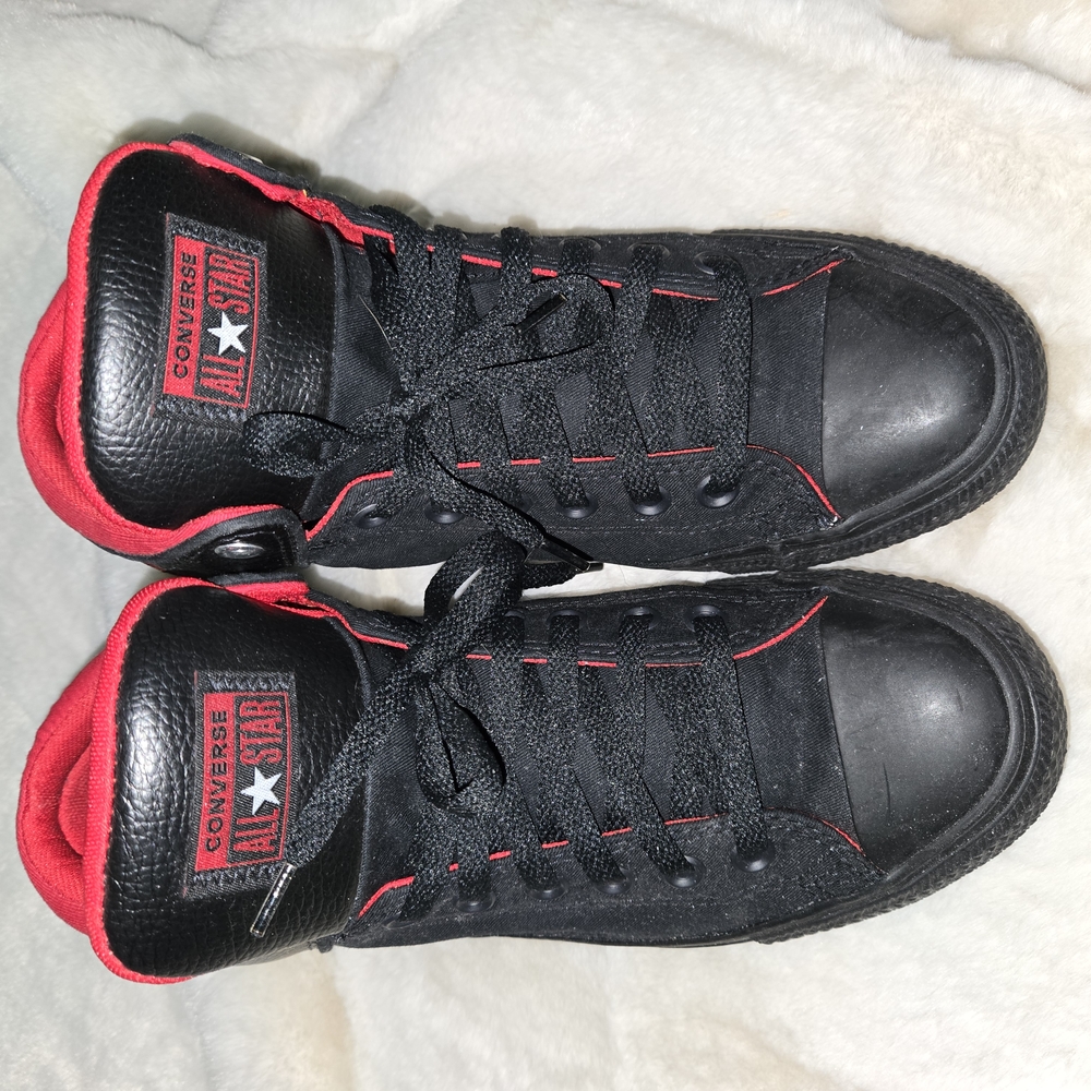 Converse Black and Red High-Top Sneakers